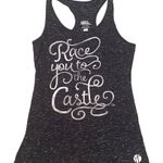 RAW THREADS Race You To The Castle Navy Racerback Graphic Race Tank Top XS Blue Photo 3