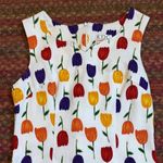 VINTAGE TULIP PRINT SHEATH BUSINESS CASHAL CHURCH EASTER DRESS White Size M Photo 1