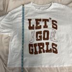 Womens White Lets Go Girls Graphic TShirt Country Western Boots Tee Size X Large Photo 5