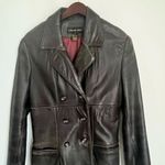 Classiques Entier Vintage Distressed Leather Women’s Blazer Jacket Size Small Photo 8