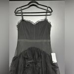 Betsy and Adam NWT  Tia Corset Ruffle Gown Black 8 tulle Photo 6