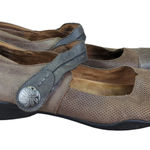TAOS Bravo Mary Jane Shoes MJ Womens 11 EU 42 Leather Comfort Taupe Button Strap Gray Photo 0