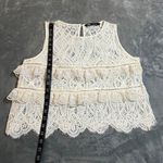 ZARA Crewneck Lace Tiered Sleeveless Tank Top Size Small Cottagecore Boho Photo 7