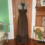Leona by Lauren Leonard Chocolate Brown Halter Ruffle Maxi Dress Photo 6