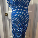 Free People  Blue Heart Pattern Maxi Dress with Ruching in M Photo 0