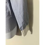 Massimo Dutti  Blue Stripe Button Down Shirt White Collar Cuffs Size 12 Photo 3