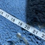 Soft Surroundings Serena Nubby Knit Blue Fringe Sweater Medium Photo 5