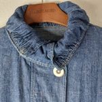 Live a Little  S Chambray Snap Zip Front  Shacket Top Work Shirt Photo 4