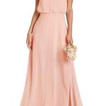 Birdy Grey  Gwennie Chiffon Bridesmaid Dress V Neck Blouson Blush Pink Medium Photo 0