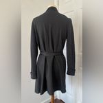 Lafayette 148 Belted Open Front Trench Coat Ribbed Knit Sleeves Gray Size Medium Photo 3