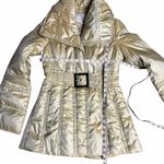Jessica Simpson Y2K  Belted Gold Puffer Coat Size Small Photo 1