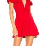 Majorelle  Ophelia Off the Shoulder Ruffle Mini Dress in Red‎ Size Large Photo 0