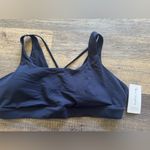 Athleta NWT  Exhale Bra D-DD | Navy Blue Sports Athletic Workout bra 3X Photo 2