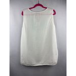 Rose & Thyme  Womens 2X Sleeveless White Top With Blue Embroidered Front Detail Photo 4