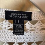 Jones New York Crochet White Cardigan Sweater with Intricate Lacy Pattern Small Photo 10