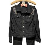 Chico's  Platinum Dark Wash Denim Jean Embellished Jacket Pant Lot 2 XS/S Photo 3