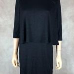 Bar III 3/4 Sleeve Black Layered Look Knit Dress NWT LARGE Photo 0