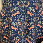 Pink Martini Dress Fox Print Blue Floral A-Line Lined Small Women Cap Sleeves Photo 12