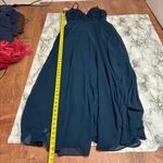 Azazie  Sonya Bridesmaid Dress gown lace bodice maxi size 4 Green Blue wedding Photo 7