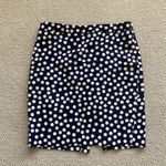 J.Crew The Pencil Skirt Navy Blue Polka Dot Size 6 100% Cotton Thick Like New Photo 0