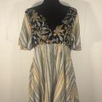 Free People Womens Under The Sun Tunic Dress Xs Yellow Short Flutter Sleeve Boho Photo 0