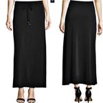 Michael Kors Black Drawstring Gold Hardware Maxi Skirt Size Small Photo 1