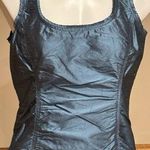 Areli Collection Herms Metallic Satin Cornflower Blue Zipper Closure OnSide Sz 8 Photo 0