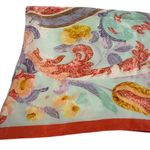 Diane Von Furstenberg VTG  Silk Floral Bird Scarf Multicolor Photo 8