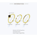 Boutique NEW Dainty 14k Gold Plated S925 Ring Black Melee Stackable Minimalist Band Sz 8 Photo 11