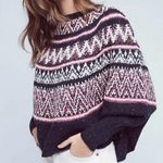 Anthropologie Sleeping On Snow Midland Fair Isle Poncho Sweater Photo 0