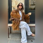 Vintage Echo Mountain by Arturo Brown Fringe Suede Jacket Size XXL Photo 1