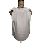 Crown & Ivy Ruffle Neck Top Sleeveless Tassel White‎ Blouse PS White Size undefined Photo 6