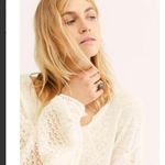 Free People Free PeopleWomen's White Cream Tea Sweater Photo 3