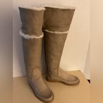 Jack Rogers women beige leather fur Nell over the knee moccasin boots 5 Photo 5