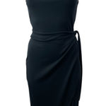 Aritzia  Wilfred Saturn Black Square Neck Sleeveless Midi Cami Tank Wrap Dress M Photo 0