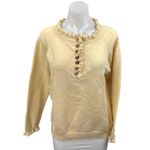 BTFBM Women's Cream Ruffle Long Sleeve Knit Button Sweatshirt Sweater Top Size M Size M Photo 0