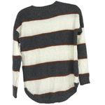 SO GRAY BROWN WHITE STRIPED CREW NECK SWEATER SMALL Photo 1