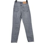 ZARA Straight Leg High Waisted Distressed Jeans Raw Hem 2 Rinsed Black #3900 Photo 4