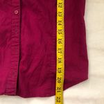 Active Basic 2000s Y2K Fuchsia Pink Office siren core fitted button up down long sleeve shirt blouse top Size L- measurement in pics. Excellent condition Photo 4