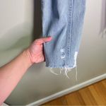 We The Free  Distressed High Rise Light Wash Button Fly Jeans Straight Raw Hem 24 Photo 5