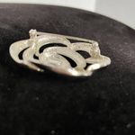 Vtg 80s Napier Swirl Silver Tone Rose Brooch Pin Modern Signed 2 inch Statement Photo 9