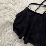 SO  Crochet Flounce Bikini Top Black Photo 2