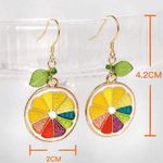 Colorful Citrus Slice Earrings Yellow Photo 5