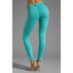 J Brand New $178 Designer Jeans Womens 30 Aqua Blue Teal Super Skinny Columbia Photo 3