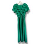 Boohoo Womens Dress Emerald Green Faux Wrap Maxi Dress Short Sleeve NEW Photo 4