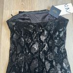 ZARA  Black Strapless Snakeskin Velvet & Sequin Mini Dress - Size XS Photo 5