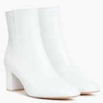 IDIFU White Faux Leather Square Toe Side Zipper Heeled Boots Women’s Size 8 Photo 0