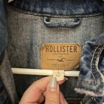 Hollister Co. Dark Wash Distressed Jean Jacket Photo 4
