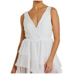 Mac Duggal NWT! Dress White High Low Gown with Built In Bodysuit size 0 Photo 4