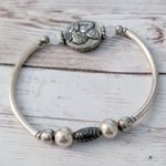 Stretch Bracelet Silver Tone with Cherub Charm Photo 6